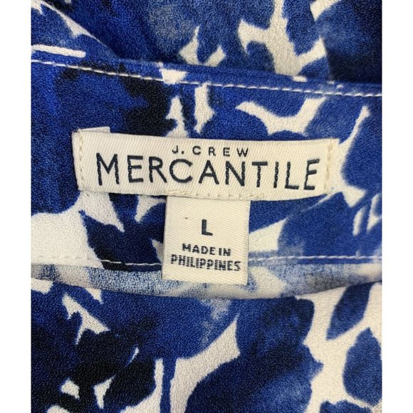 J.Crew Mercantile Size L Blue Floral Shift Dress - Picture 5 of 9
